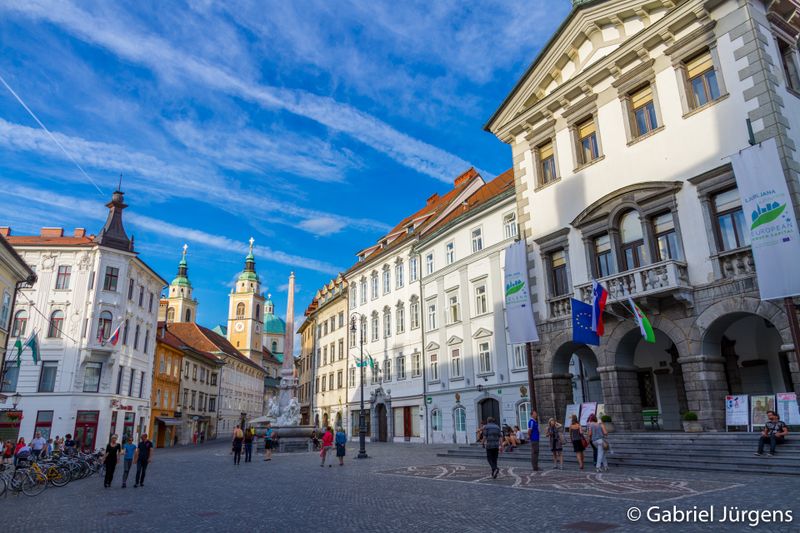Centro de la ciudad de Liubliana Liubliana, Eslovenia 2017-06-10  